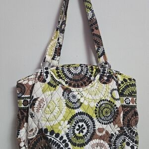 Vera Bradley Glenna Satchel bag in the retired "Cocoa Moss" pattern